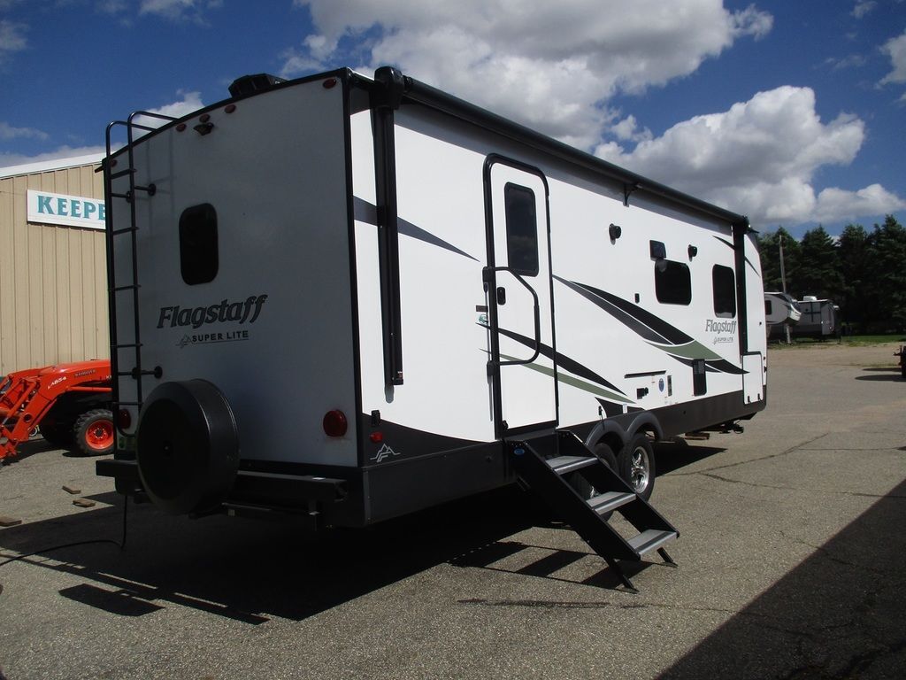 Side view of the New 2024 Forest River Flagstaff Super Lite 26RBWS Travel Trailer RV.