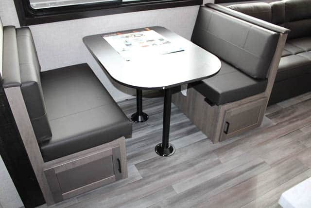 Dinette with pull-out storage drawers.