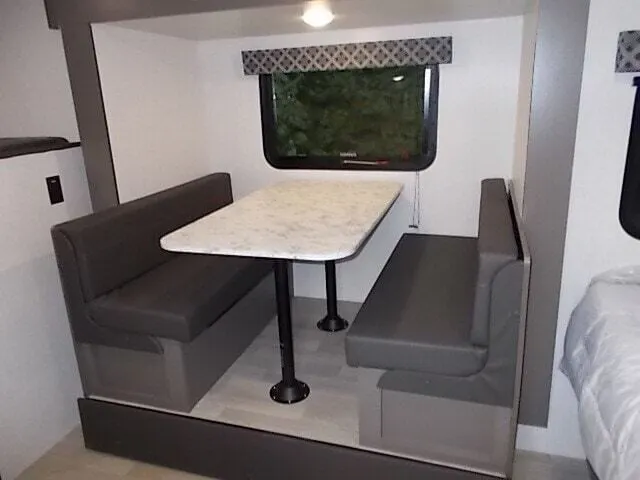 Dinette with leather seats.