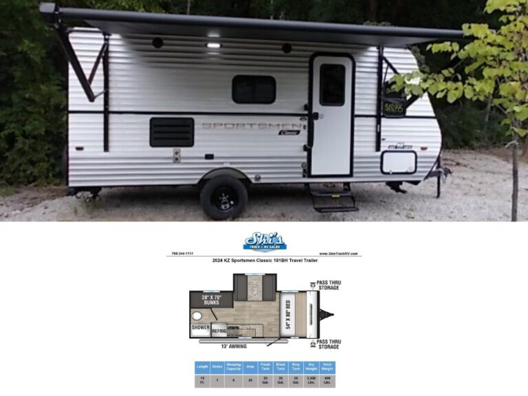 New 2024 KZ RV Sportsmen Classic 181BH Travel Trailer RV (Floor Plan)