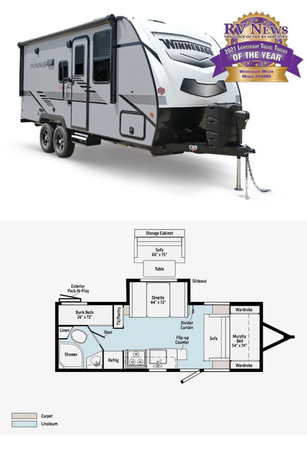 New 2022 Winnebago Micro Minnie 2306BHS Micro Minnie Travel Trailer RV 