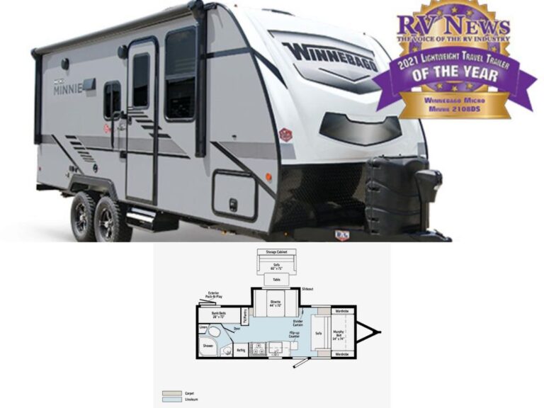 New 2022 Winnebago Micro Minnie 2306BHS Micro Minnie Travel Trailer RV (Floor Plan)