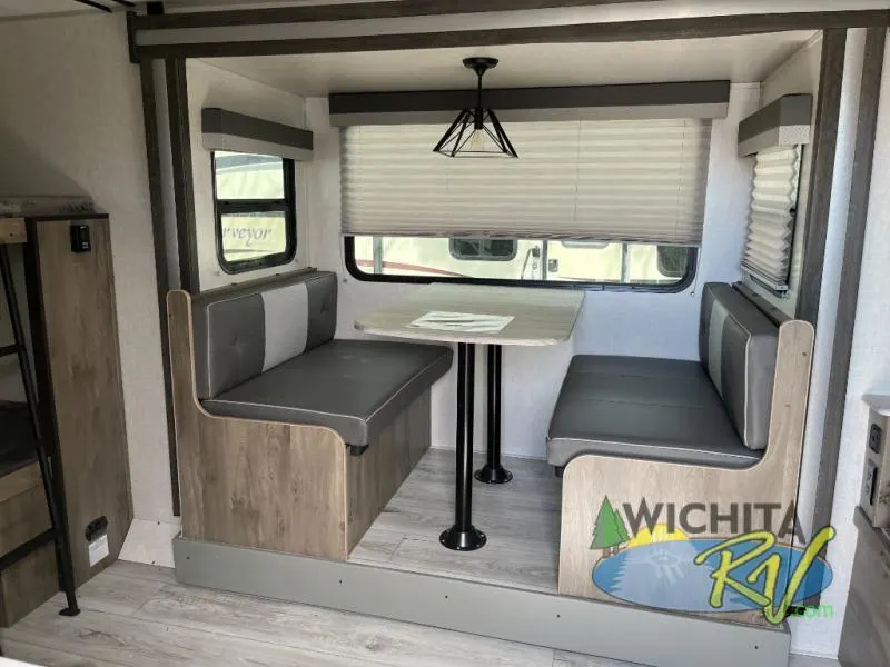 Dinette with leather seats.