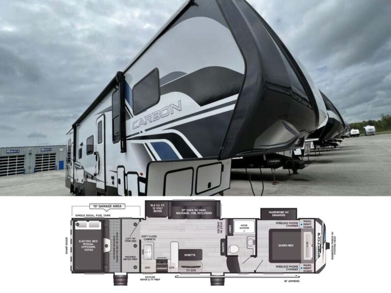 New 2022 Keystone Carbon 338 Toy Hauler RV (Floor Plan)