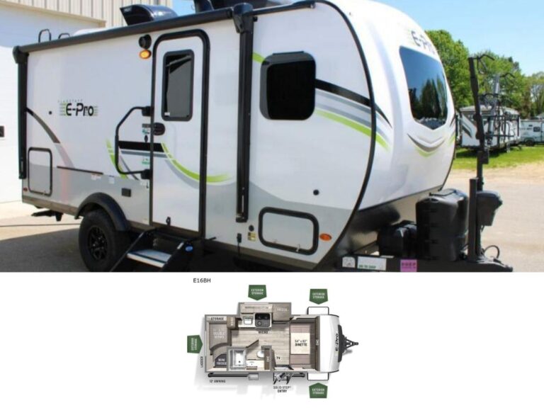 New 2022 Forest River RV Flagstaff E-Pro E16BH Travel Trailer RV (Floor Plan)