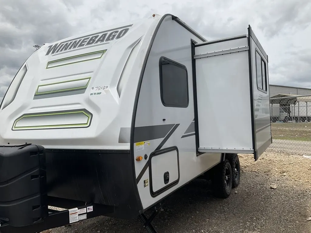 Side view of the RV with a slide out.