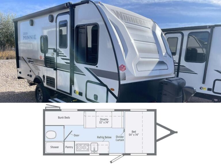 New 2022 Winnebago Micro Minnie 1700BH Travel Trailer RV (Floor Plan)