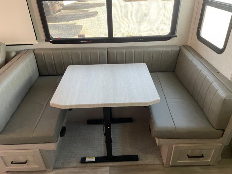 Dinette with leather seats.