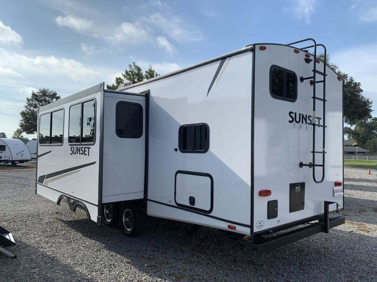 Side view of the RV with a slide out.