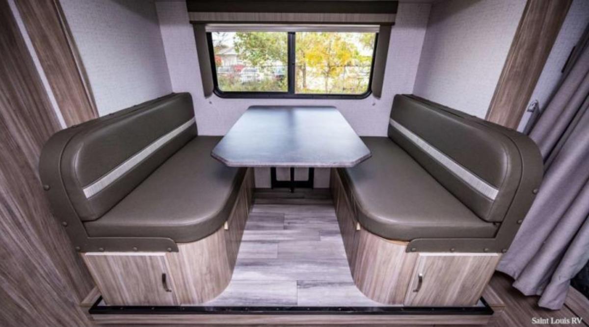 Dinette with leather seats.