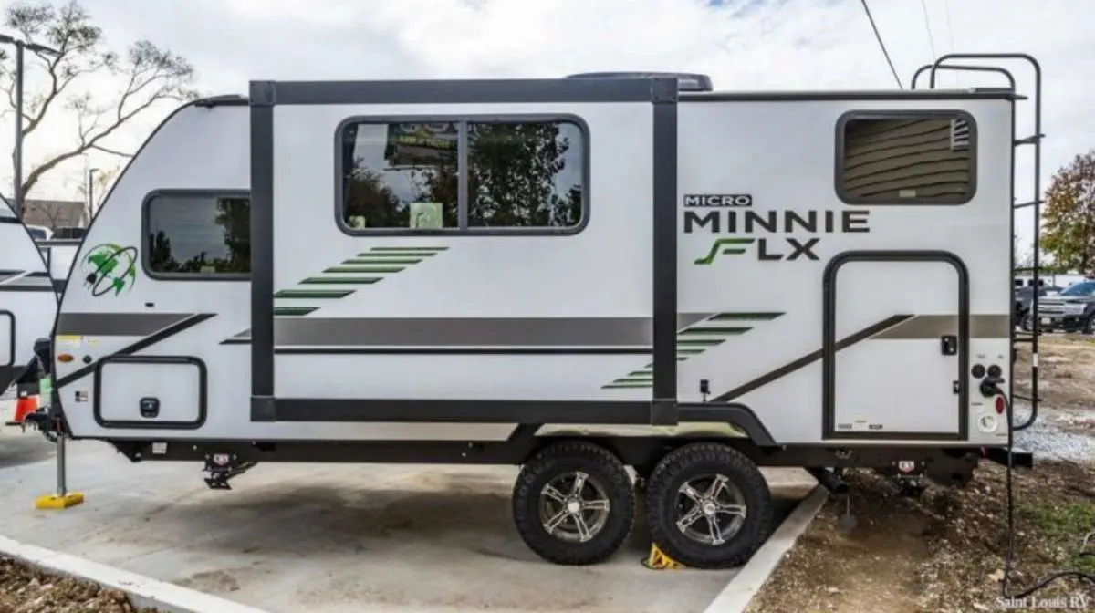 Side view of the RV.