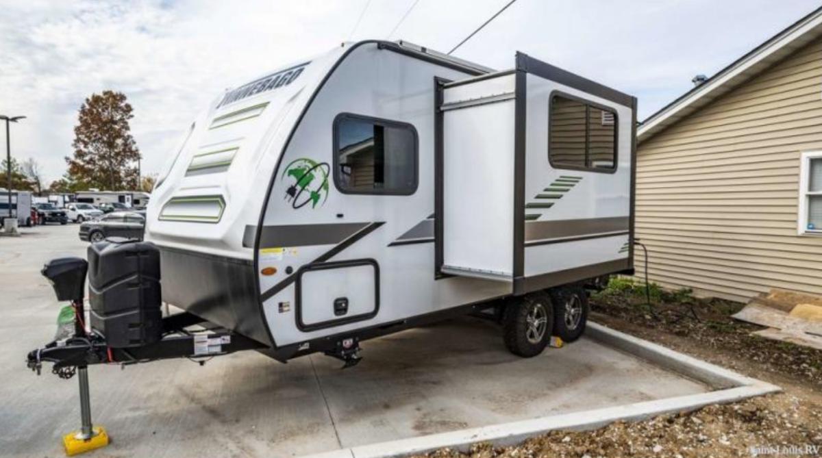 Side view of the RV.