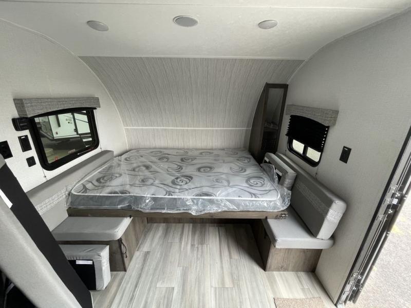 U-dinette converted into a bed.