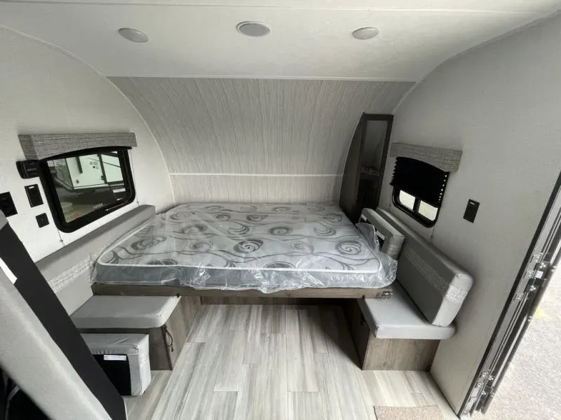 U-dinette converted into a bed.