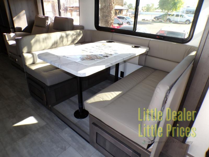 Dinette with pull-out storage drawers.