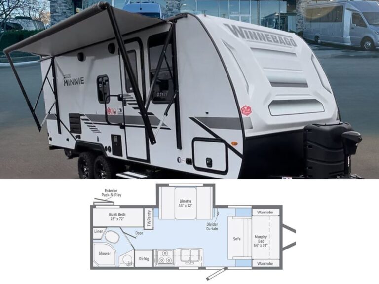 New 2022 Winnebago Micro Minnie 2306BHS Travel Trailer RV (Floor Plan)