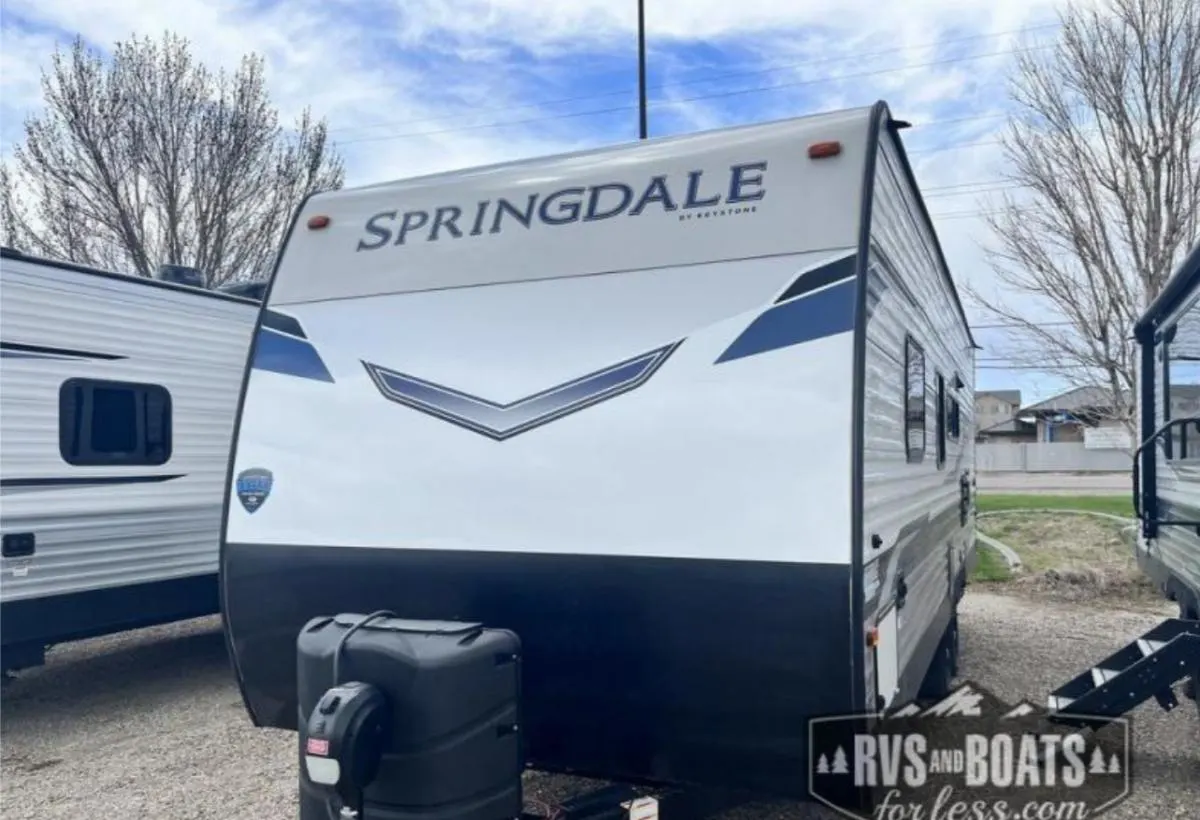 Front view of the New 2022 Keystone RV Springdale 260TBWE Travel Trailer RV.