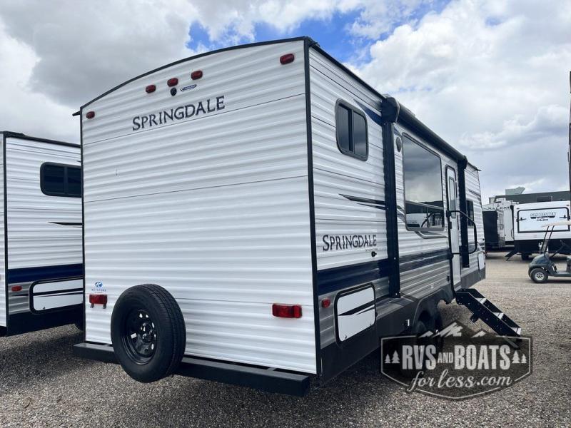 Rear view of the New 2022 Keystone RV Springdale 260TBWE Travel Trailer RV.