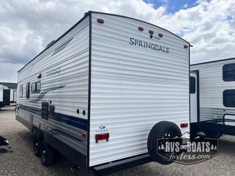 Rear view of the New 2022 Keystone RV Springdale 260TBWE Travel Trailer RV.