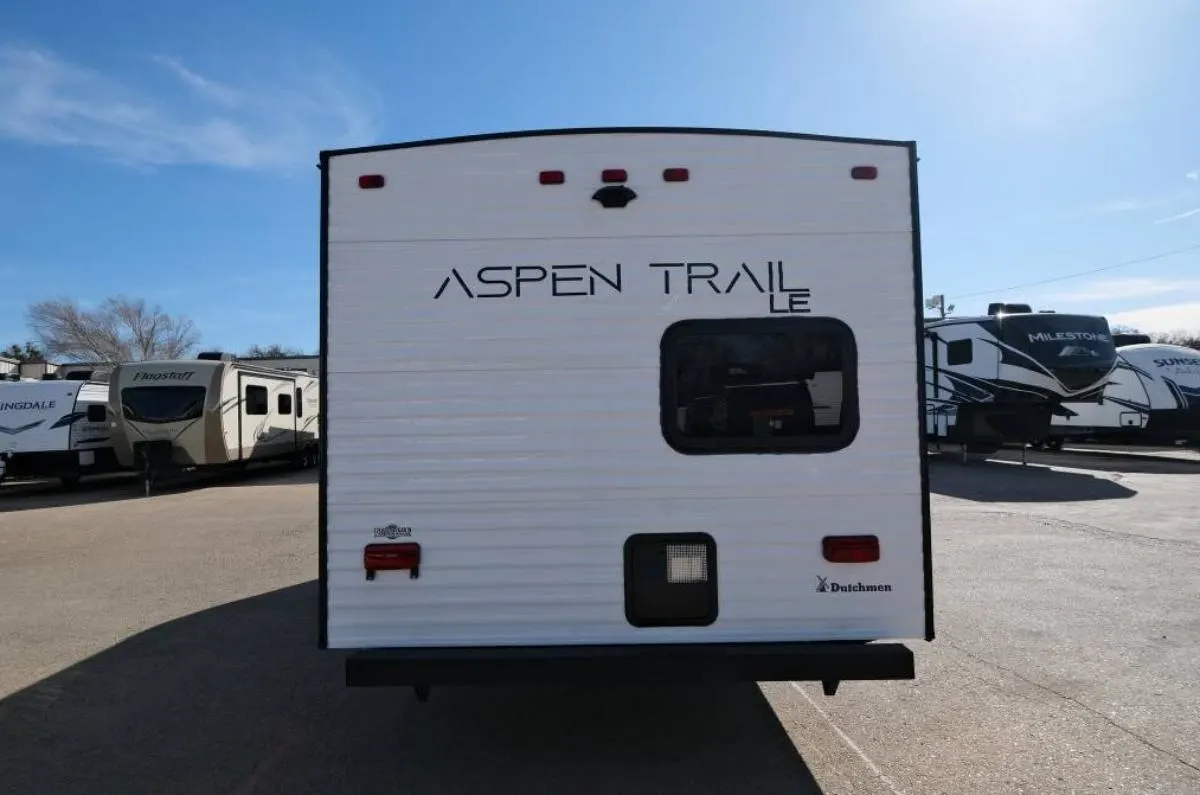 Rear view of the 2022 Dutchmen Aspen Trail 1950BH Travel Trailer RV.