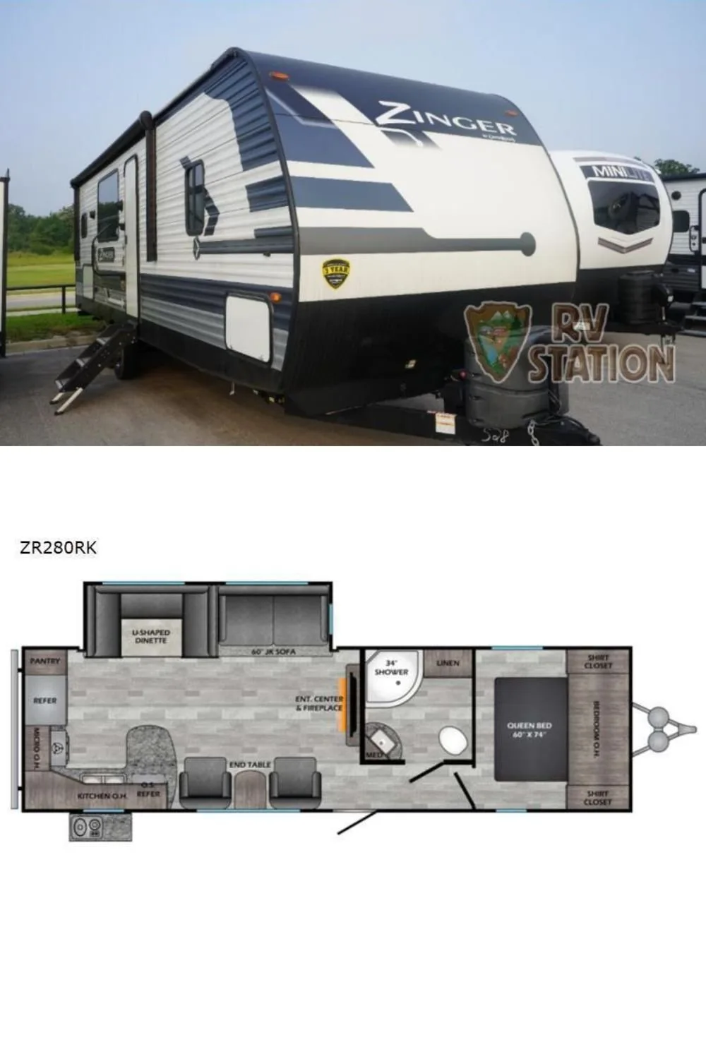 New 2022 Crossroads RV Zinger ZR280RK Travel Trailer RV