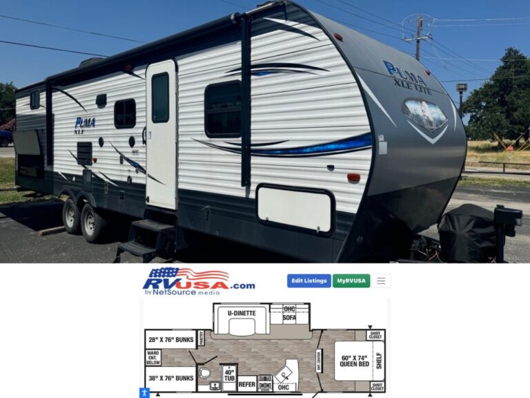 New 2019 Palomino PUMA 30DBSC Travel Trailer RV (Floor Plan)