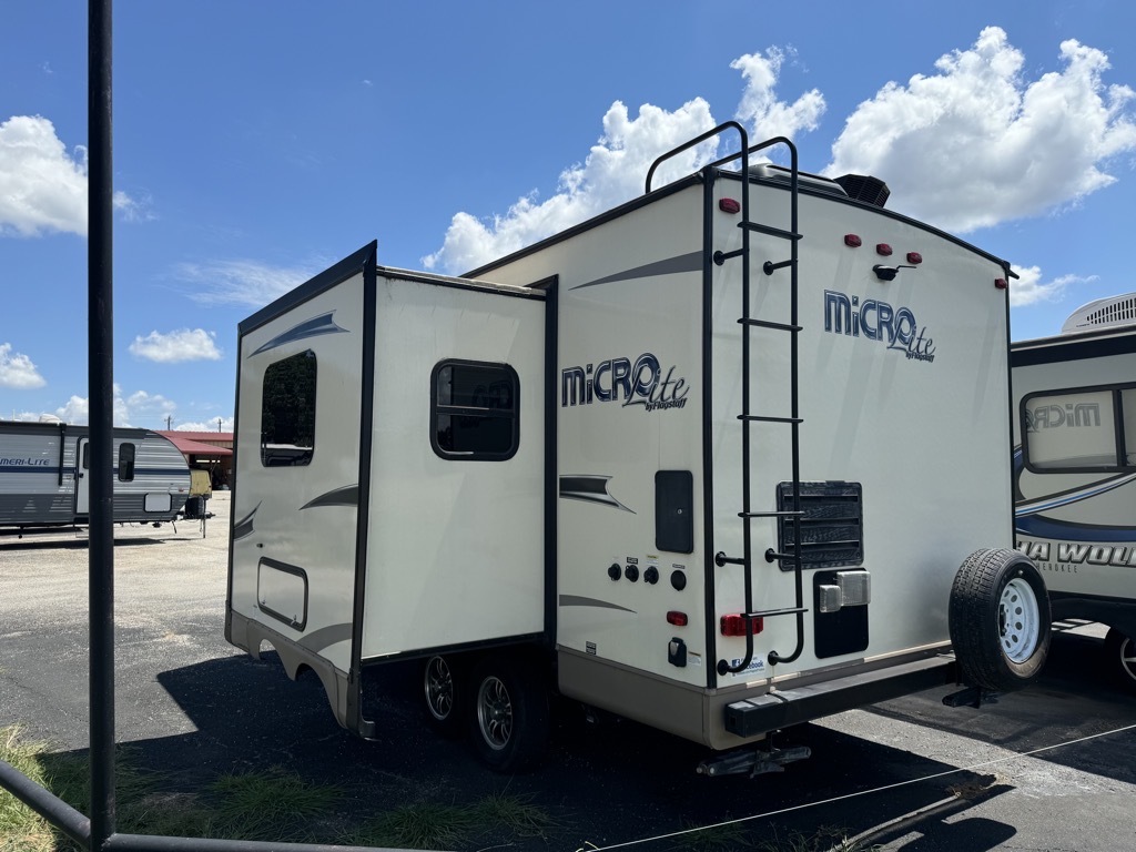 Side view of the RV with a slide out.