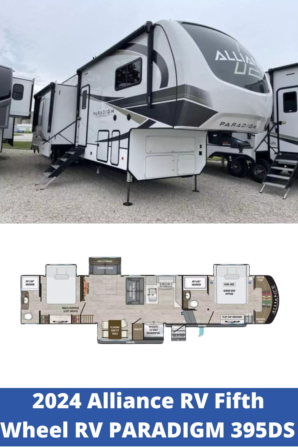 New 2024 Alliance RV Fifth Wheel RV PARADIGM 395DS (Floor Plan)