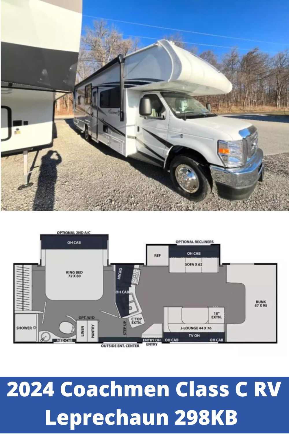 New 2024 Coachmen Class C RV Leprechaun 298KB (Floor Plan)