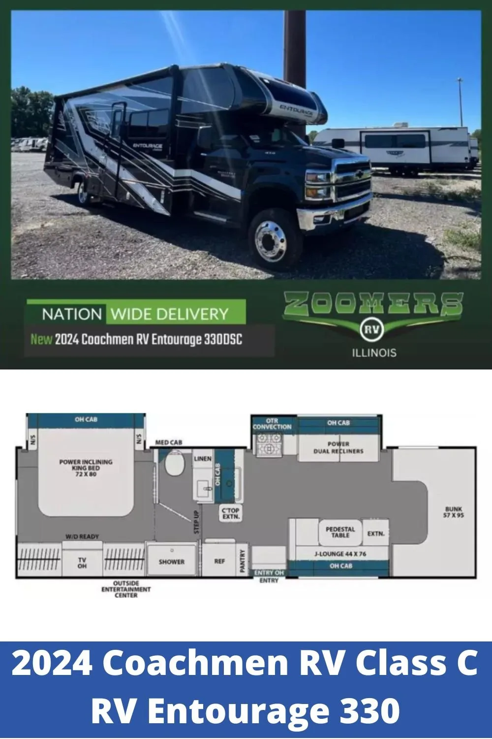 New 2024 Coachmen RV Class C RV Entourage 330 (Floor Plan)