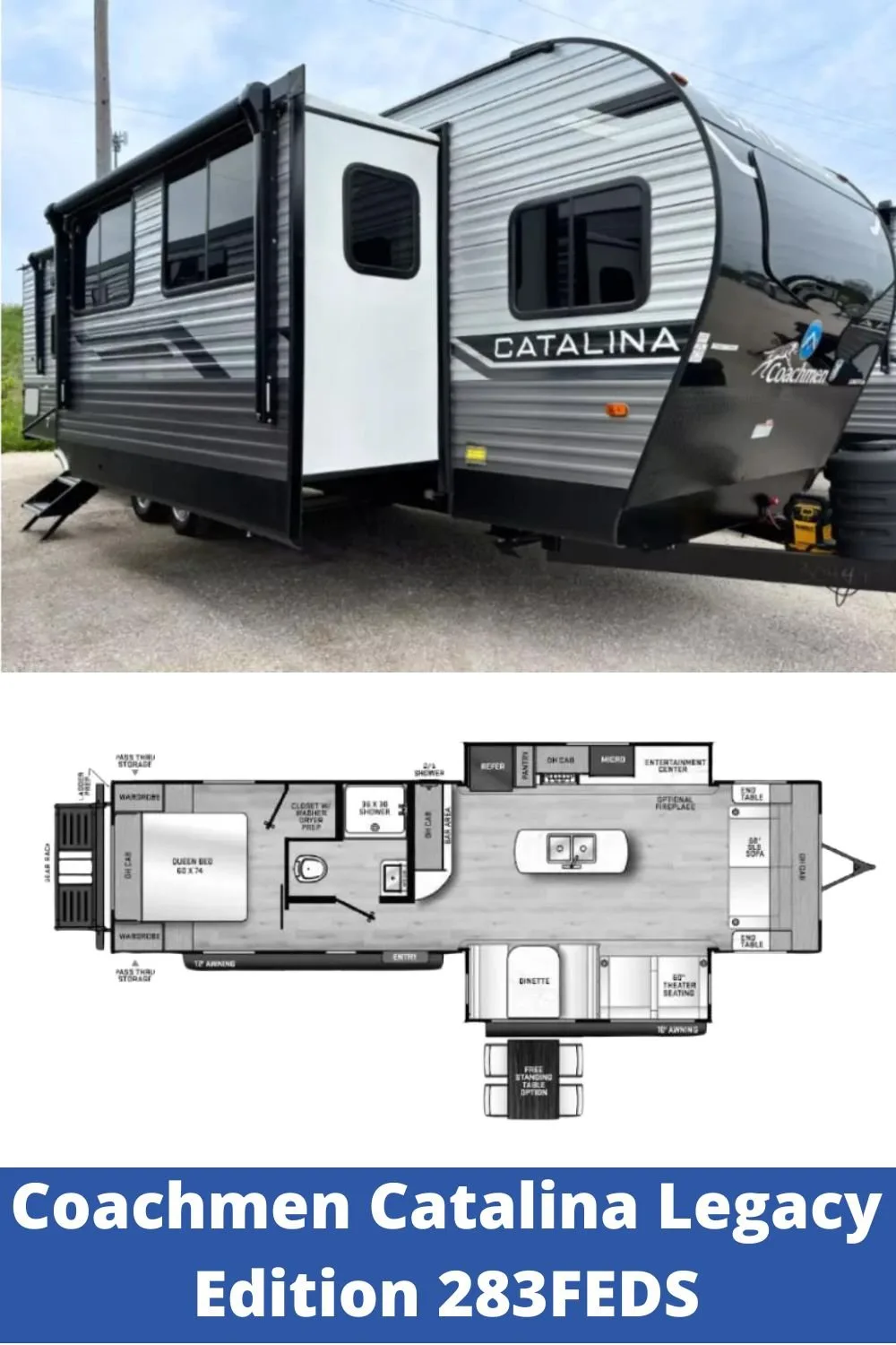 New 2024 Coachmen Travel Trailer RV Coachmen Catalina Legacy Edition 283FEDS (Floor Plan)