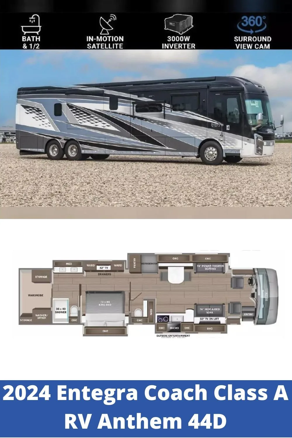 New 2024 Entegra Coach Class A RV Anthem 44D (Floor Plan)