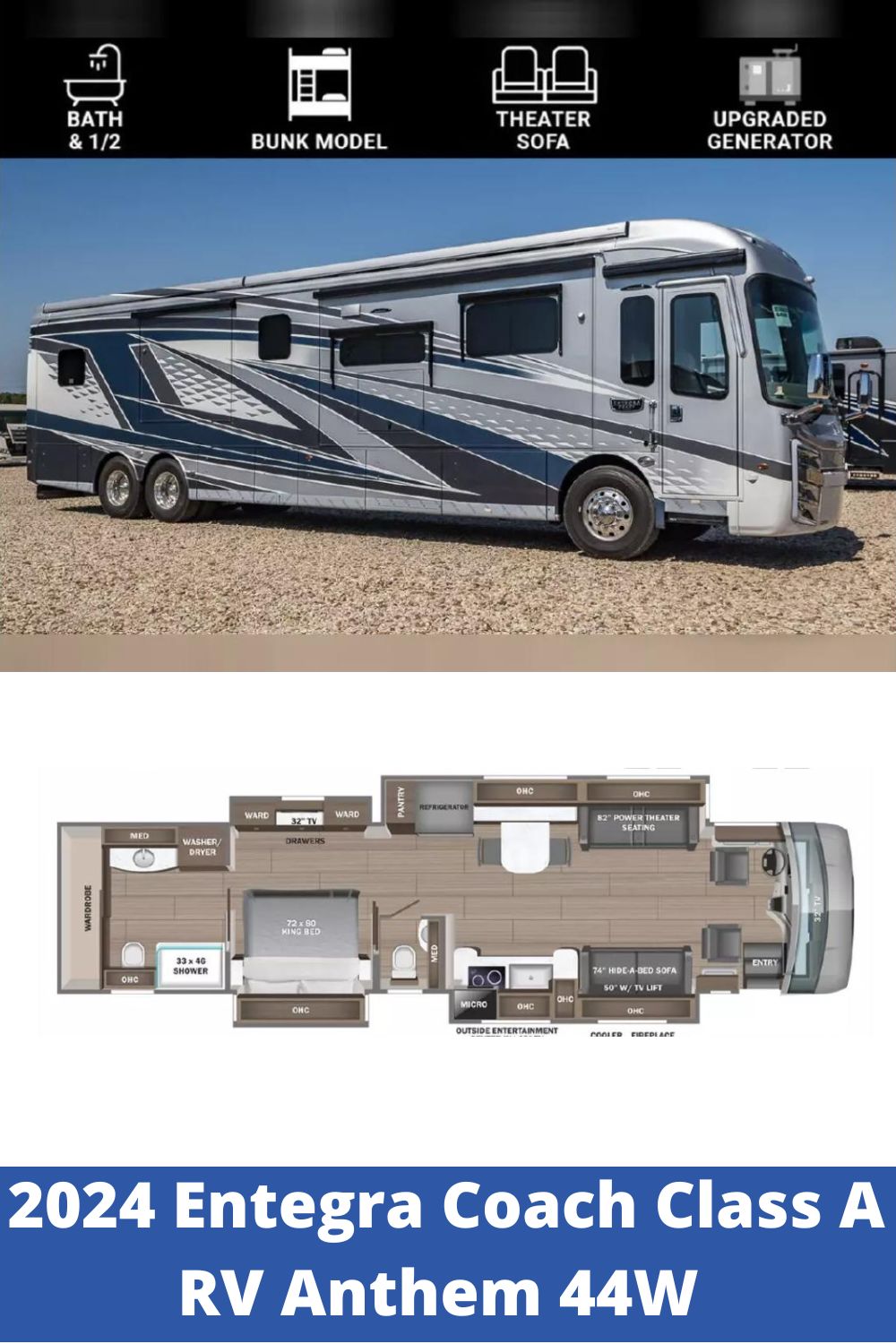 New 2024 Entegra Coach Class A RV Anthem 44W (Floor Plan)