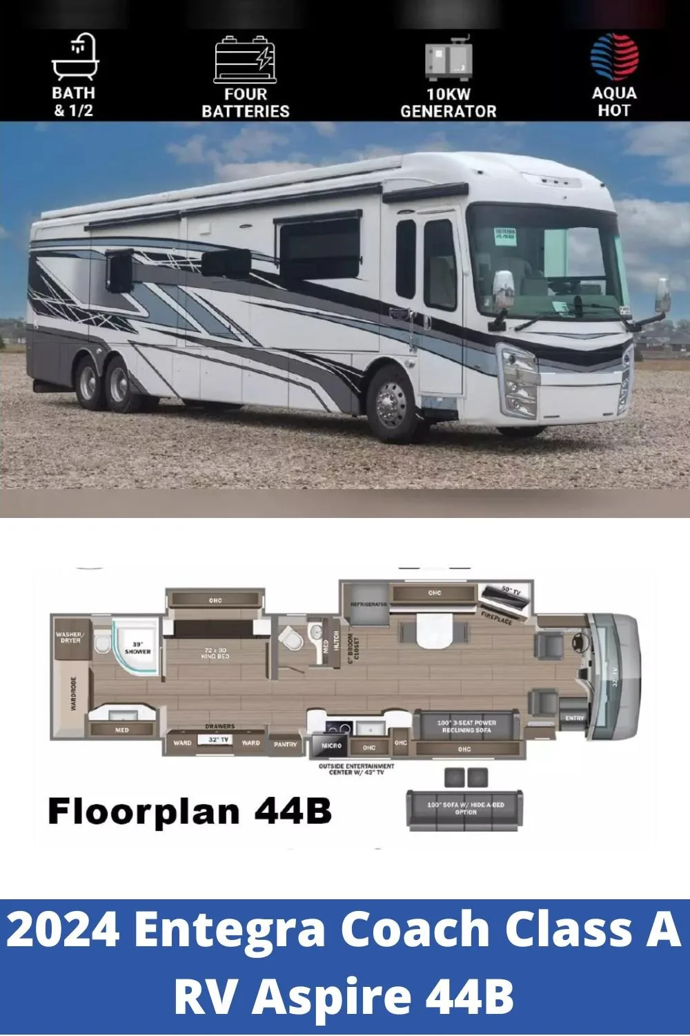 New 2024 Entegra Coach Class A RV Aspire 44B (Floor Plan)