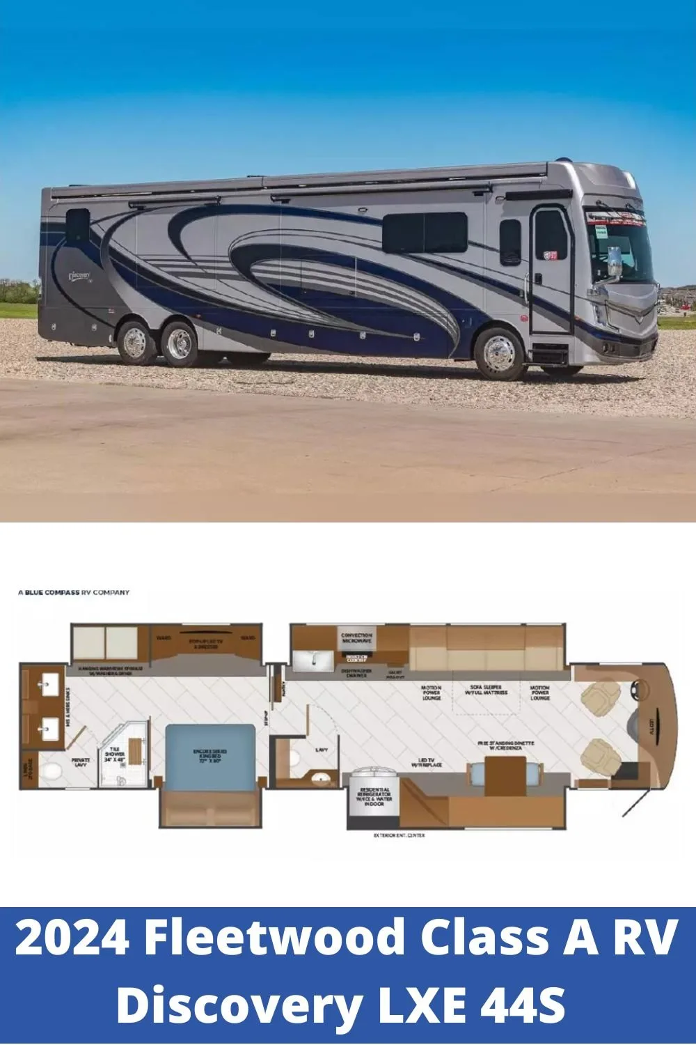 New 2024 Fleetwood Class A RV Discovery LXE 44S (Floor Plan)