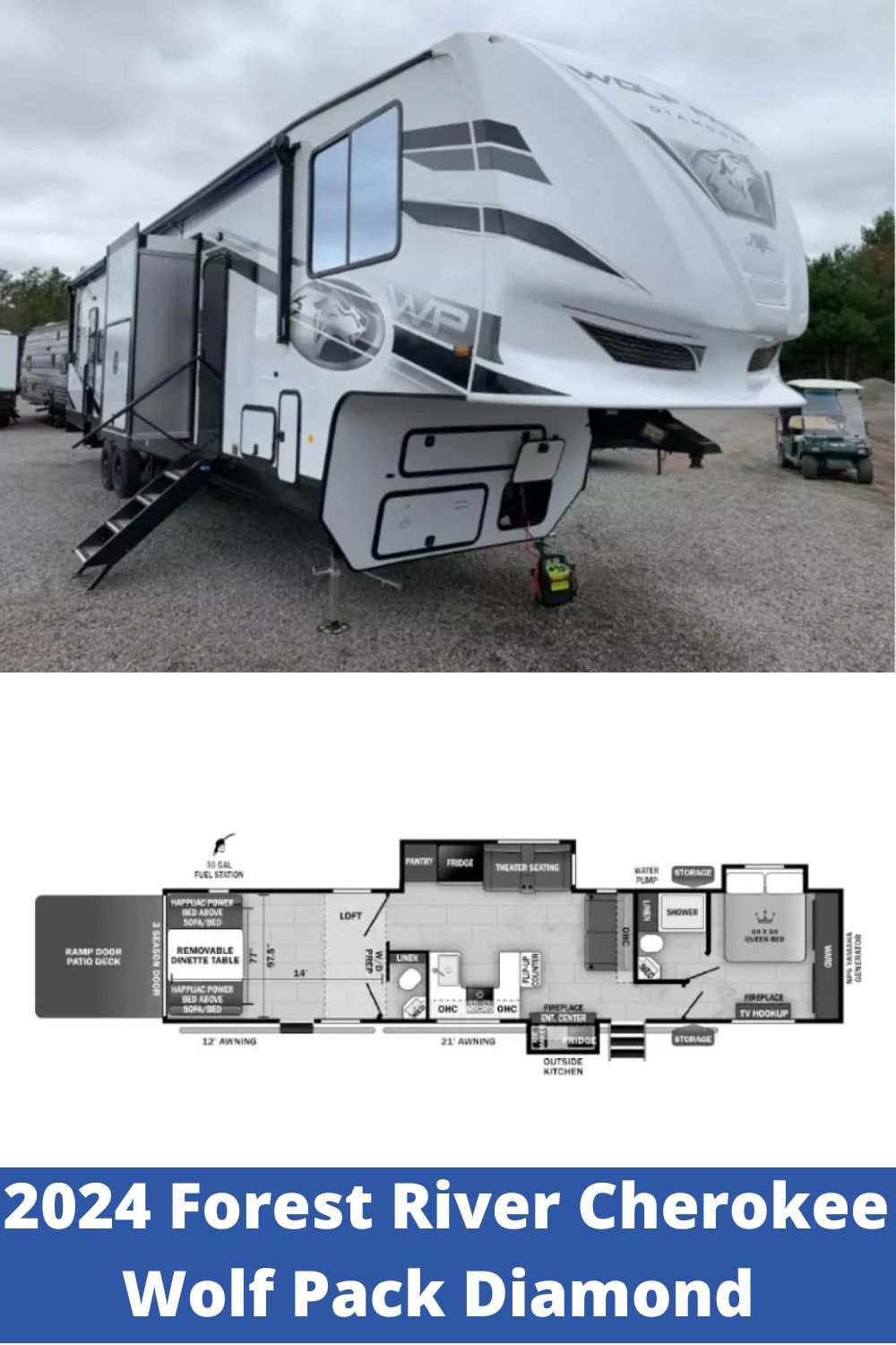 New 2024 Forest River Fifth Wheel Toy Hauler RV Cherokee Wolf Pack Diamond (Floor Plan)