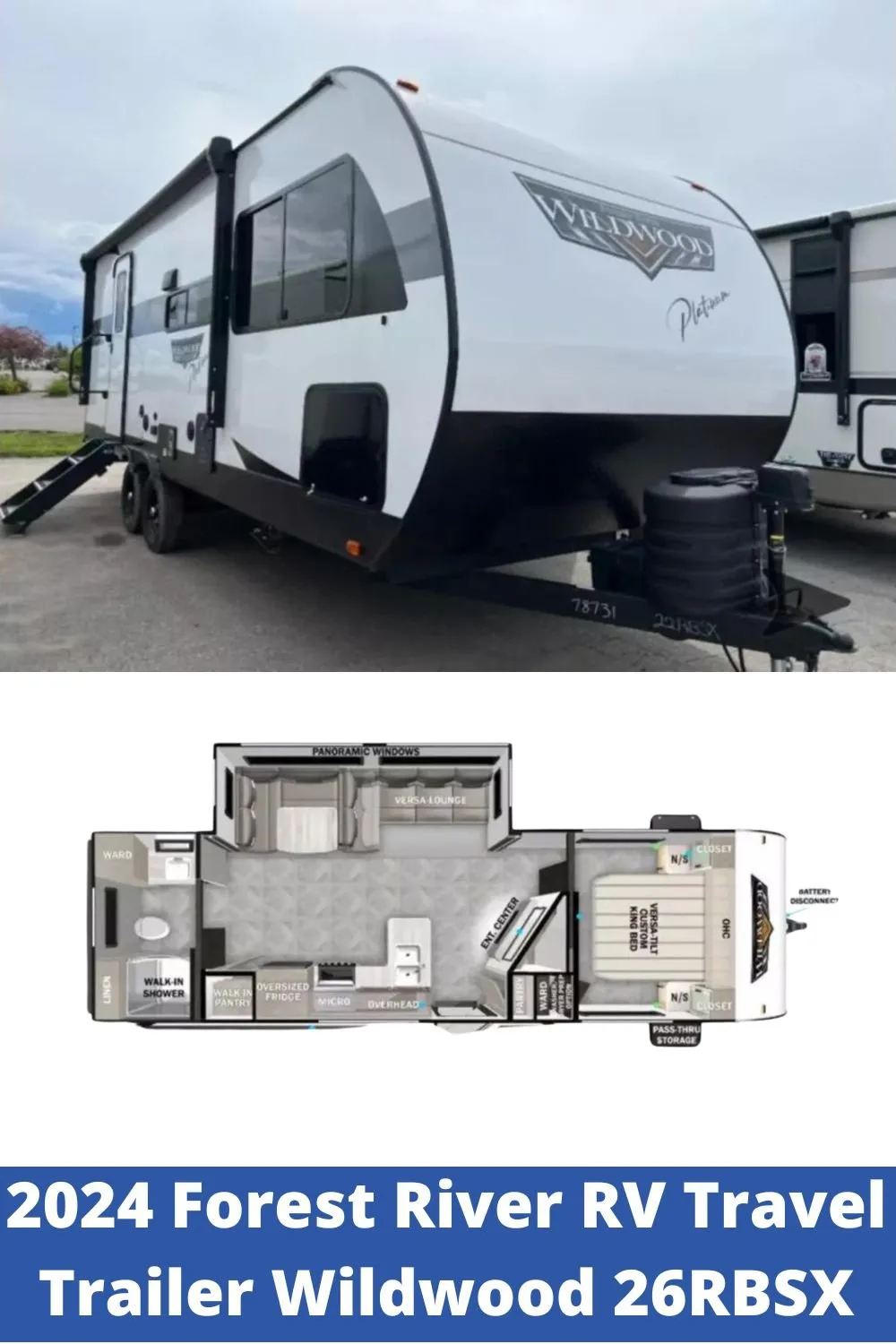 New 2024 Forest River RV Travel Trailer RV Wildwood 26RBSX (Floor Plan)