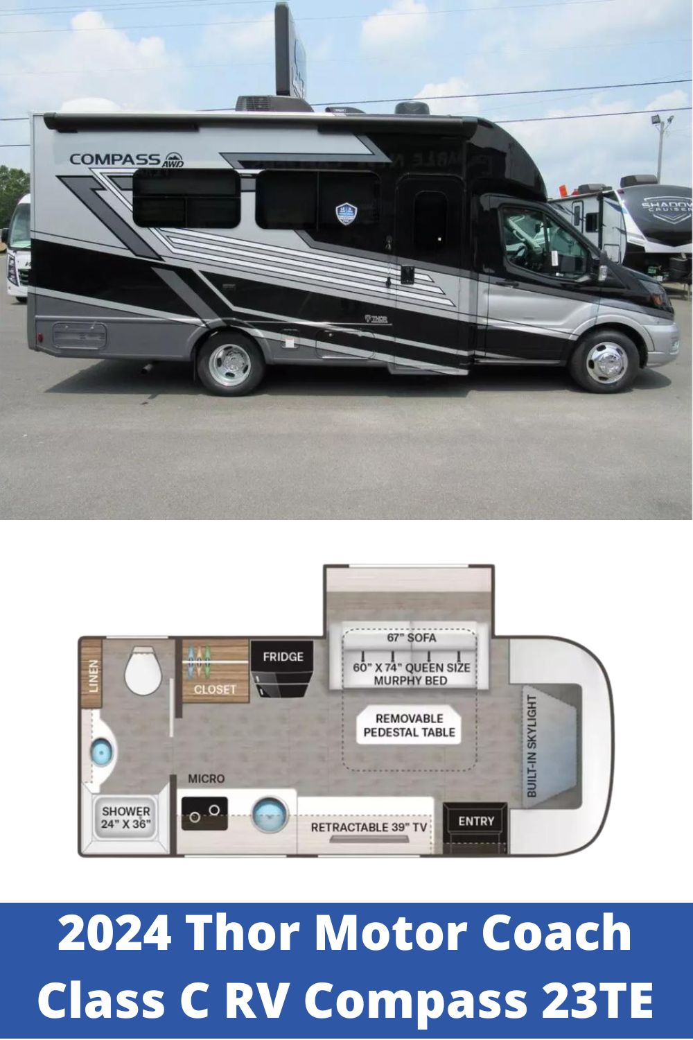 New 2024 Thor Motor Coach Class C RV Compass 23TE (Floor Plan)