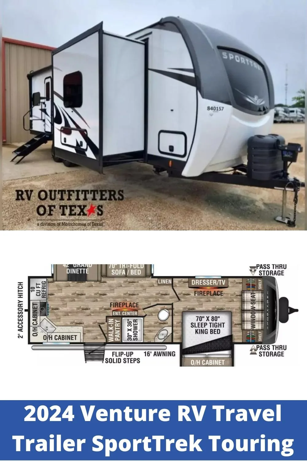 New 2024 Venture Rv Travel Trailer RV SportTrek Touring Edition STT272VRK (Floor Plan)