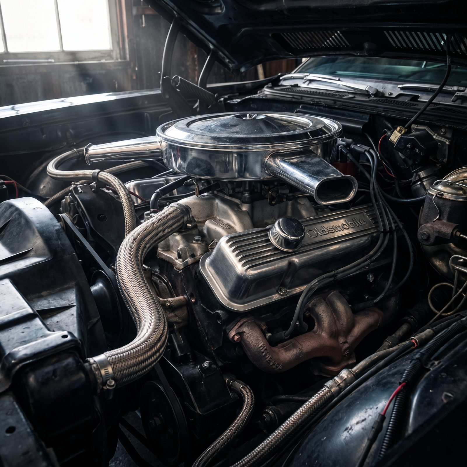 The 455-Cubic-Inch Oldsmobile V8 Doing the Heavy Lifting