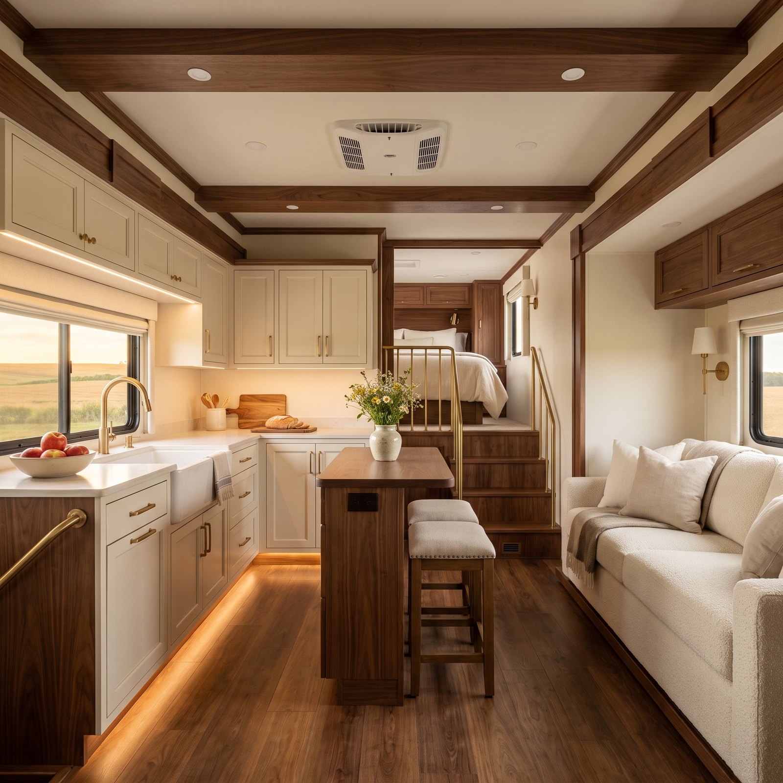 A Fifth Wheel Kitchen That Feels Like a Farmhouse