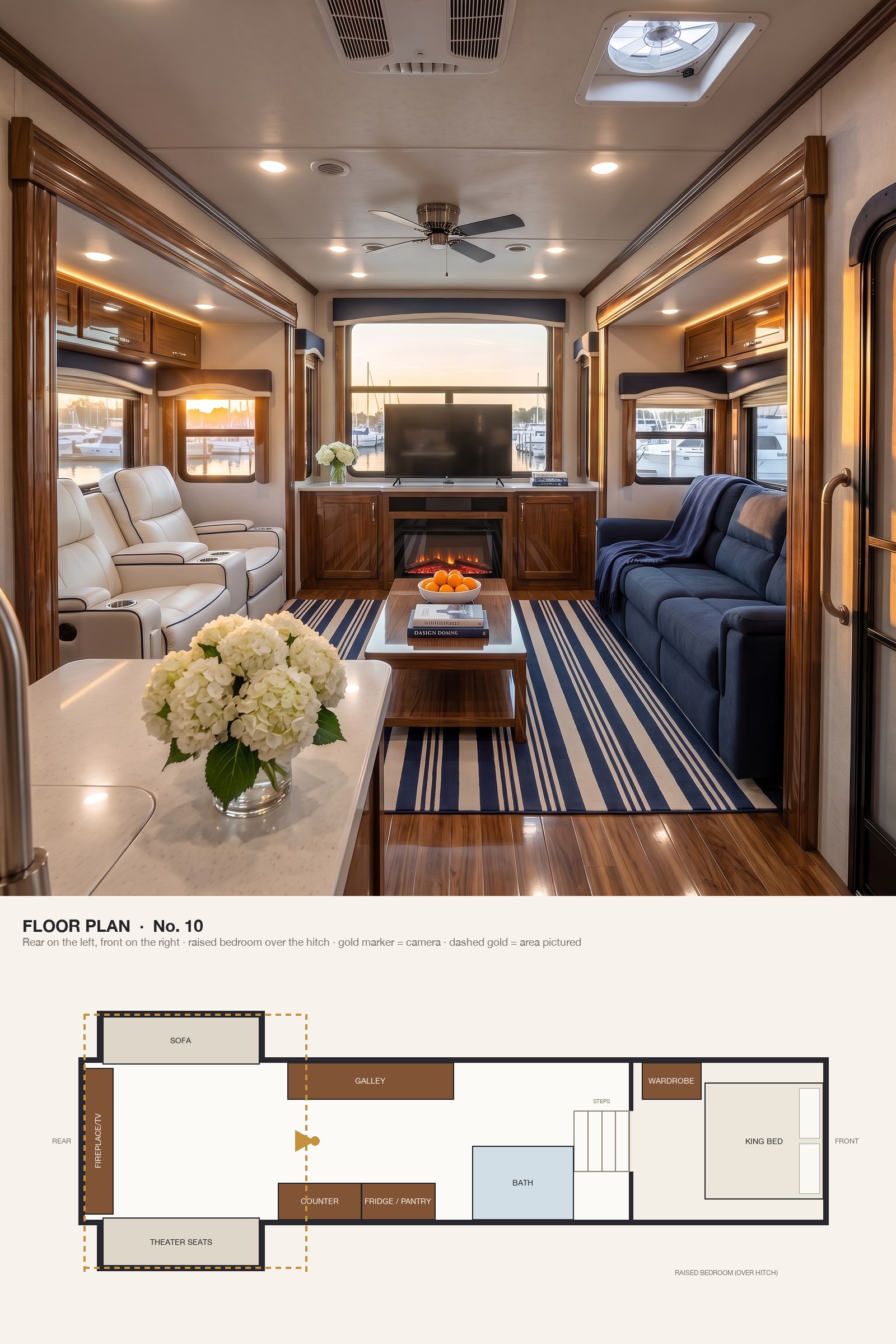 A Yacht-Inspired Rear Living Room in High-Gloss Walnut