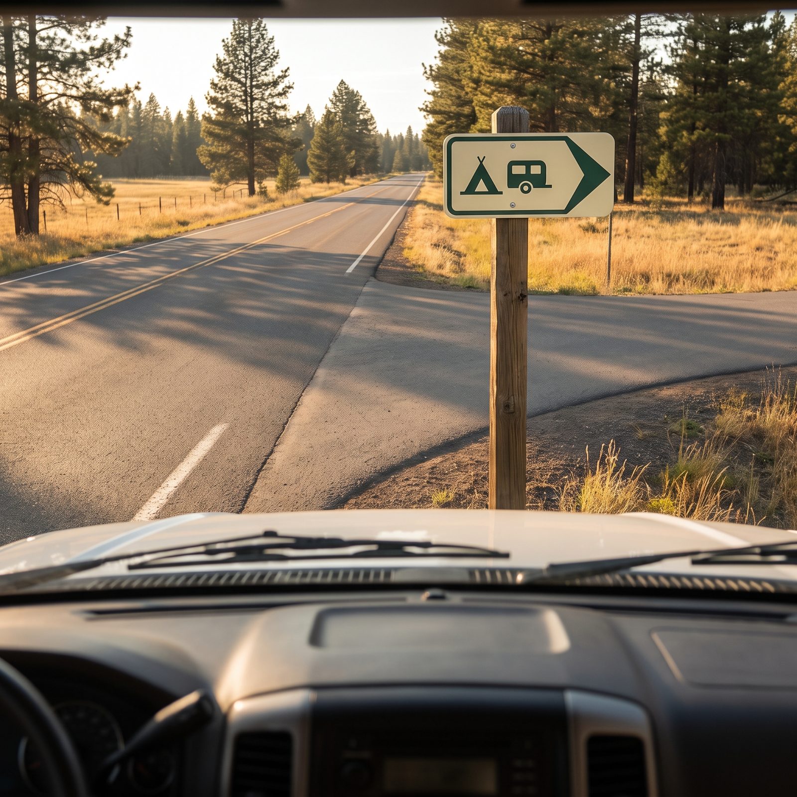 The Access Road Is Marked Before the Last Turn