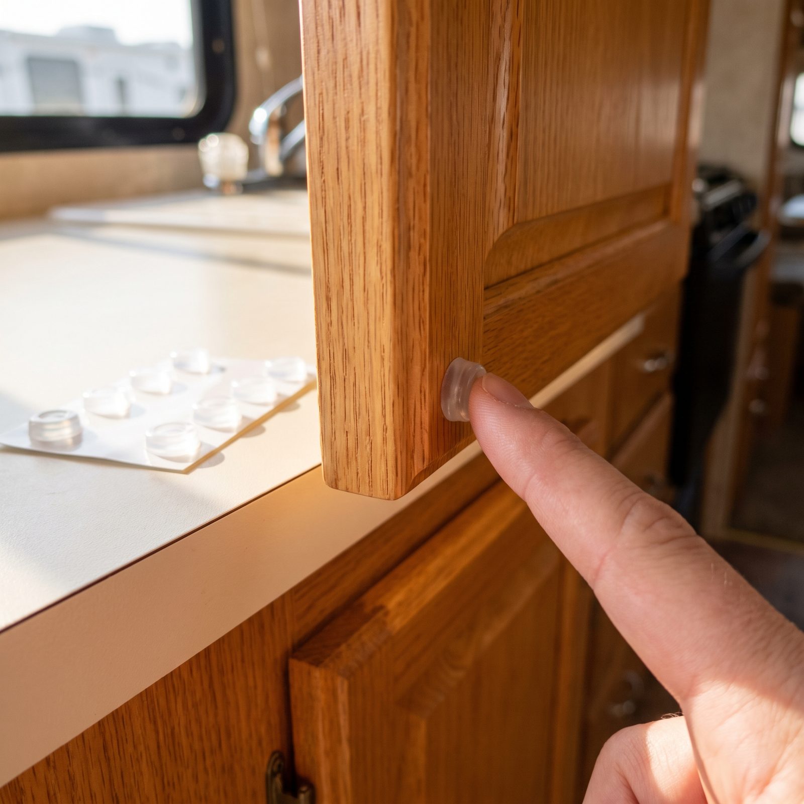 Add Clear Cabinet Bumpers for a Firm, Cushioned Close