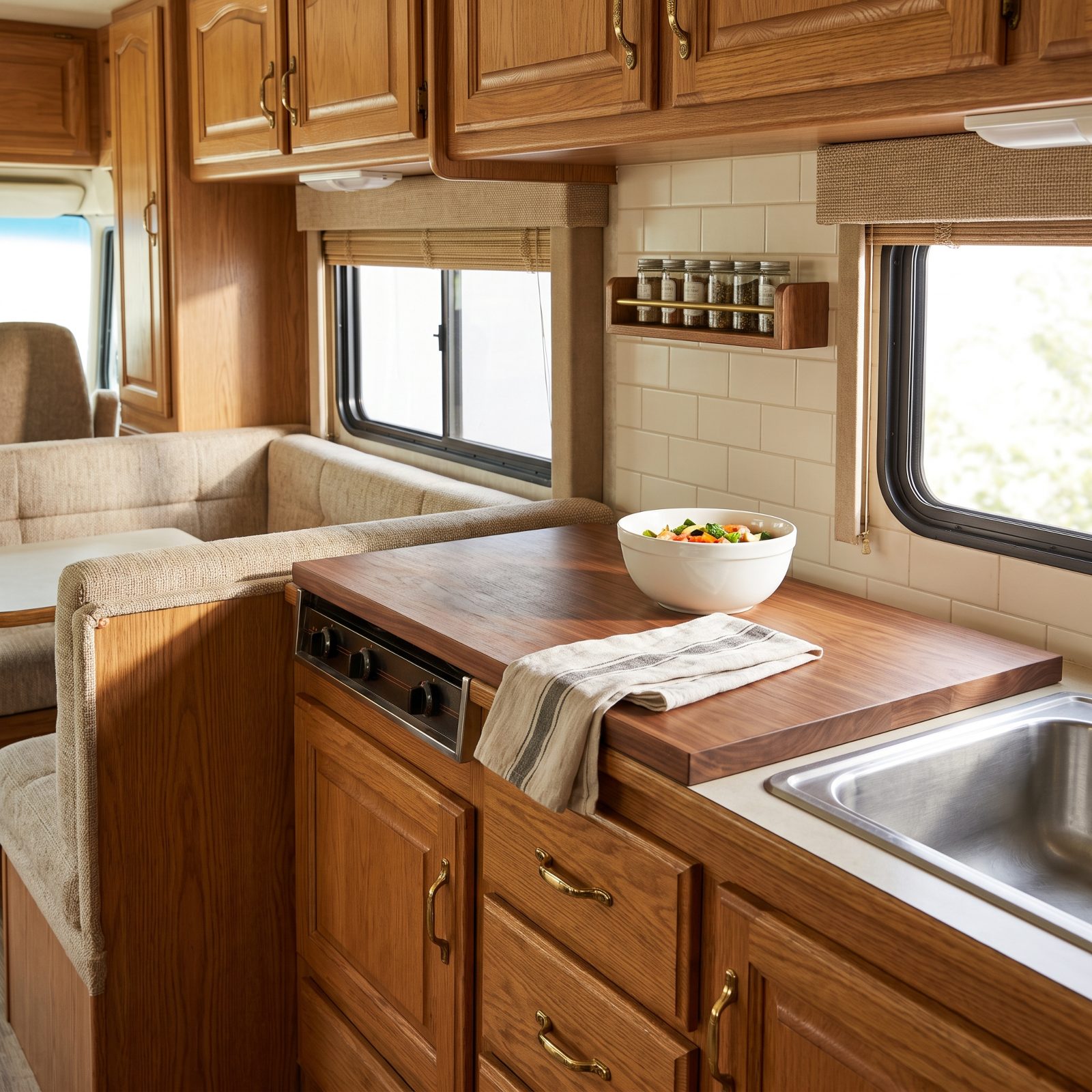 Add a Flush-Fitting Cover Over the Cooktop