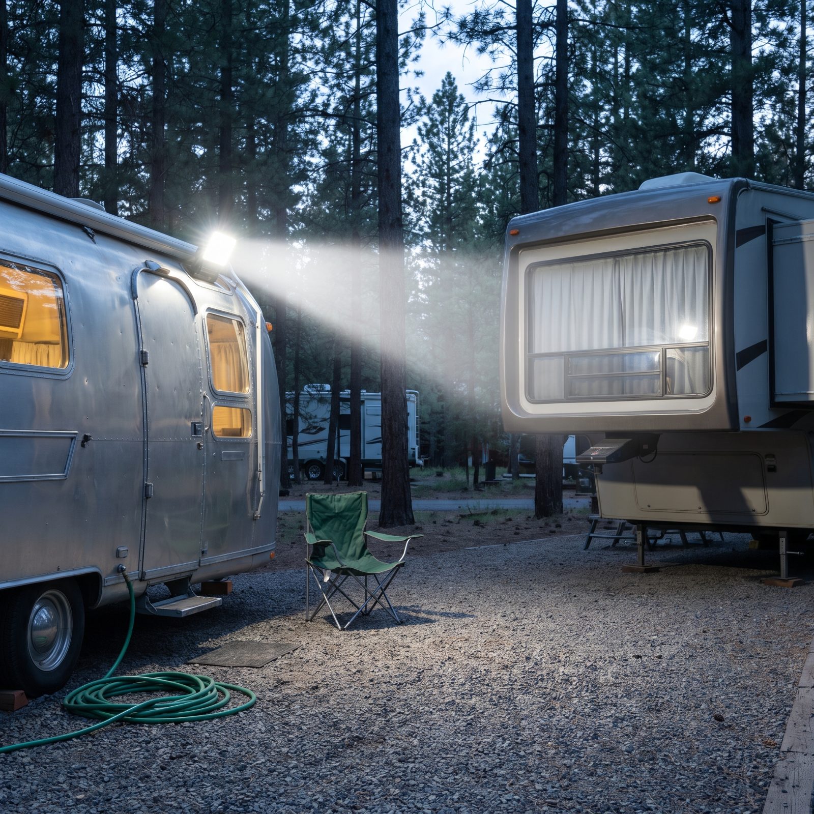 Aiming Bright Exterior Lights at Adjacent Windows After Dark