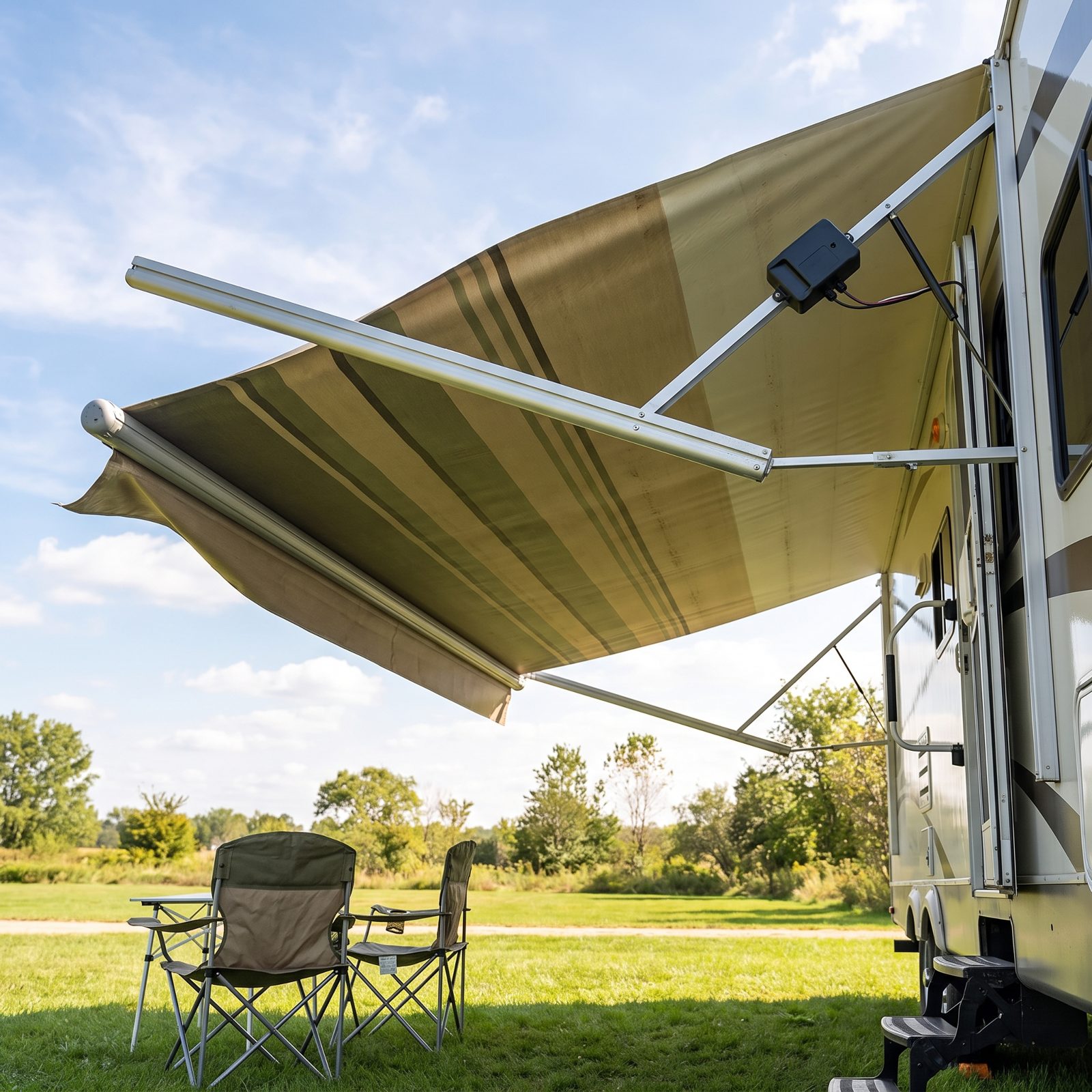 An Awning Wind Sensor That Retracts the Fabric Automatically