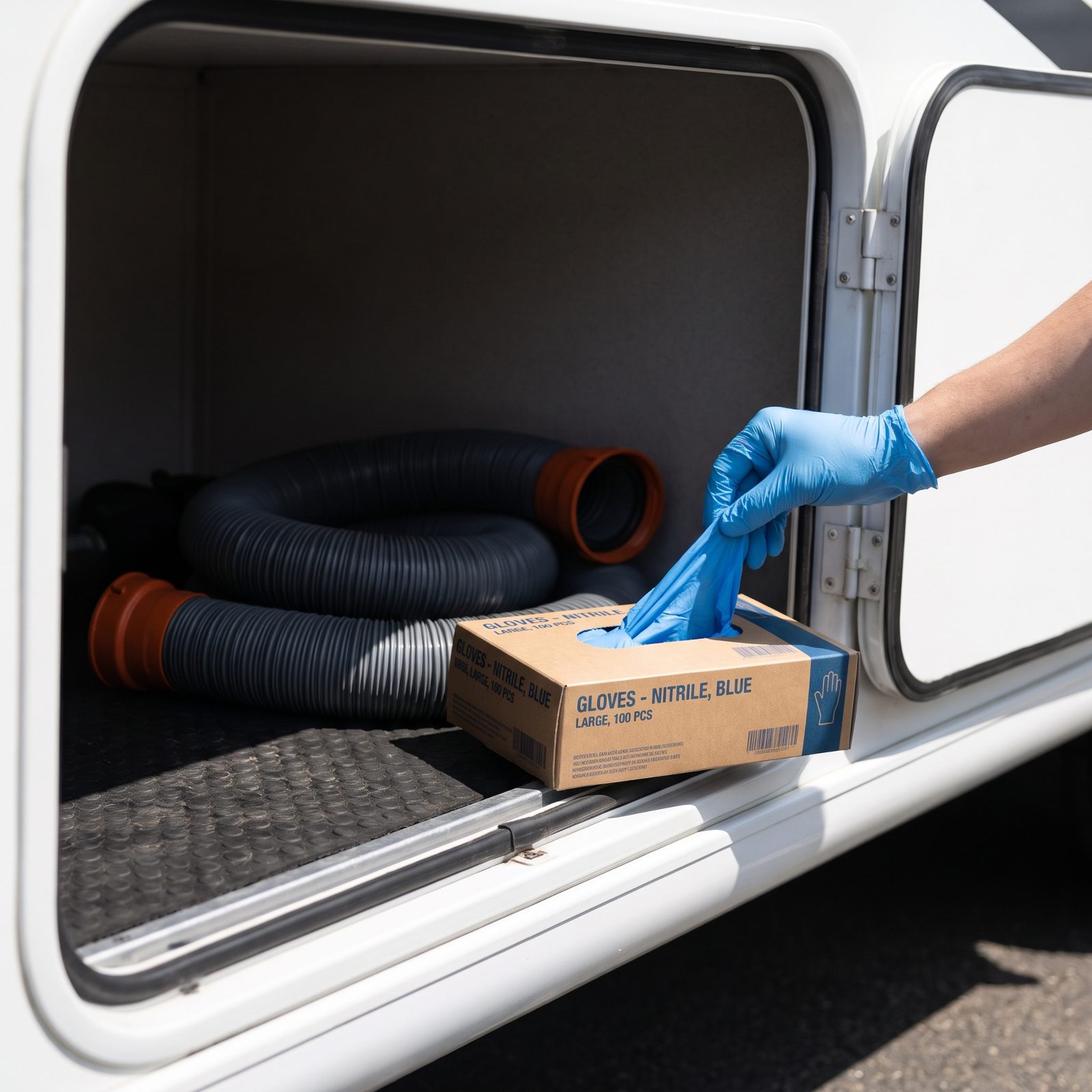 A Box of Disposable Nitrile Gloves for Tank Duty
