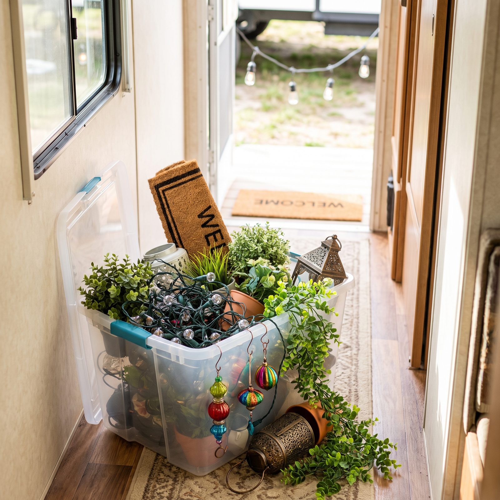Boxes of Patio Decorations