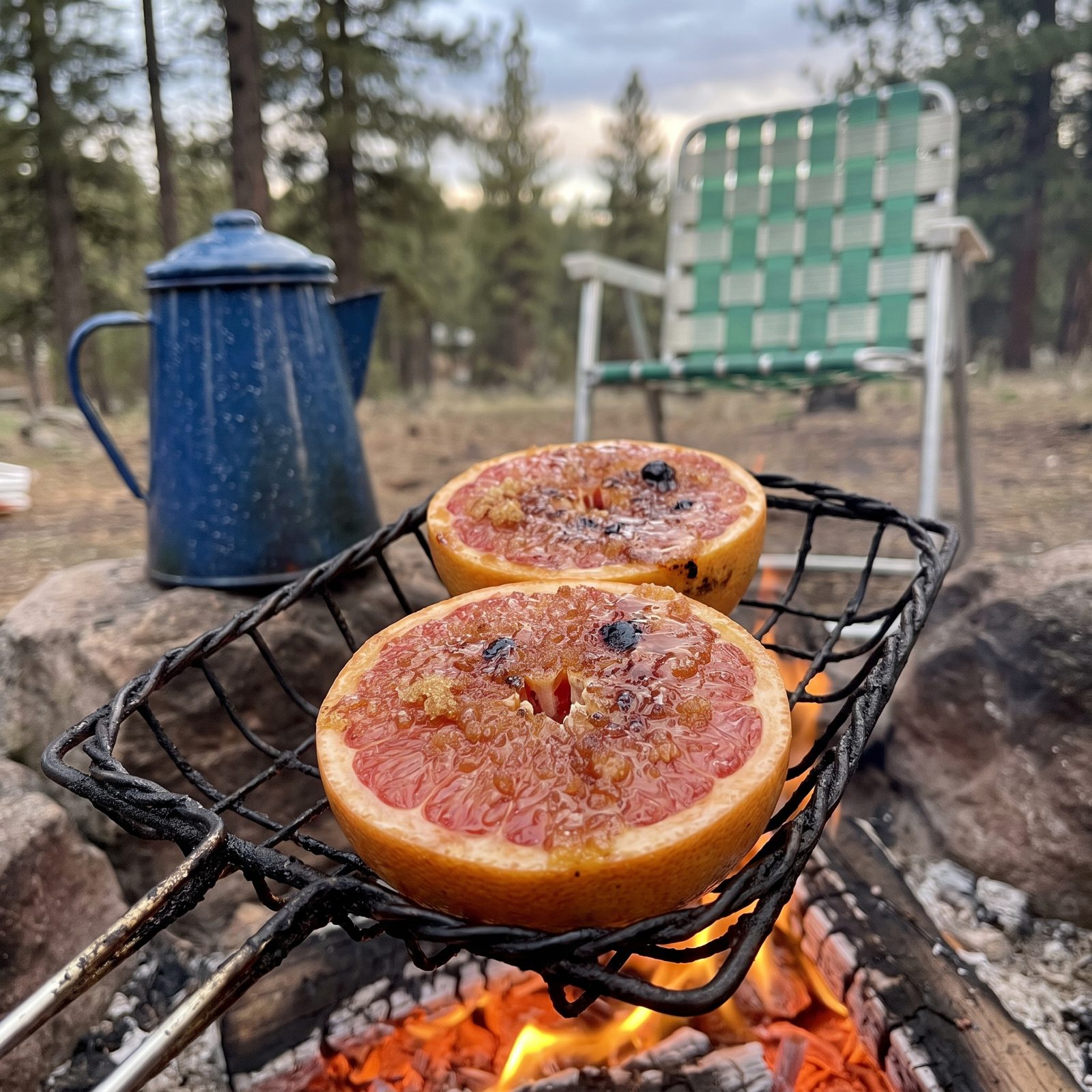 Brown-Sugar Grapefruit Broiled Right Over the Coals